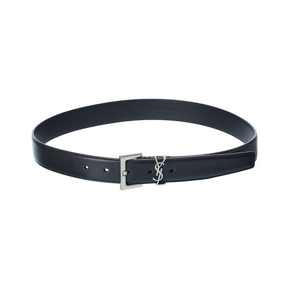 Saint Laurent Accessories - Saint Laurent Monogram Leather Belt, Black